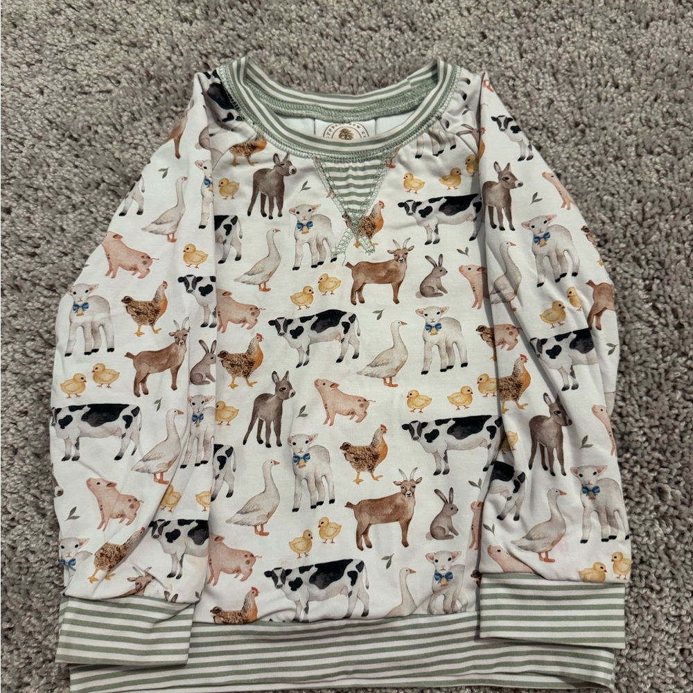 Kids Farm Animal Print Sweatshirt
